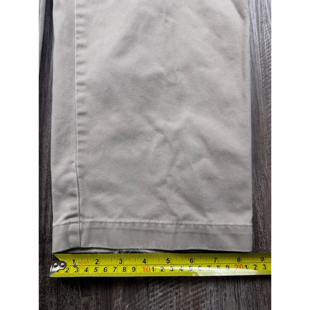 Polo Ralph Lauren Andrew Pant Mens 33x32 Tan Khaki Pleated Cotton Chinos 0493